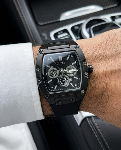 Guess Rectangle Chronograph Black-Silver Chronograph