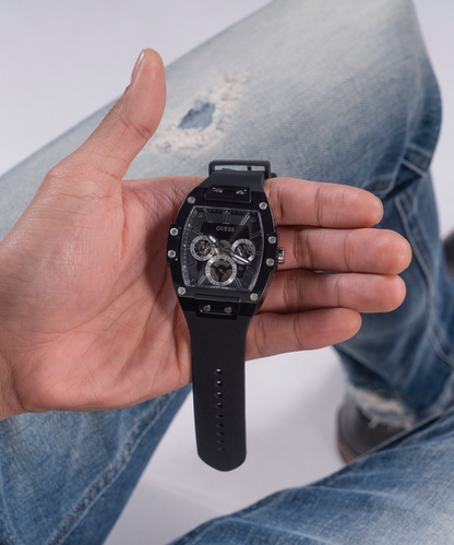 Guess Rectangle Chronograph Black-Silver Chronograph