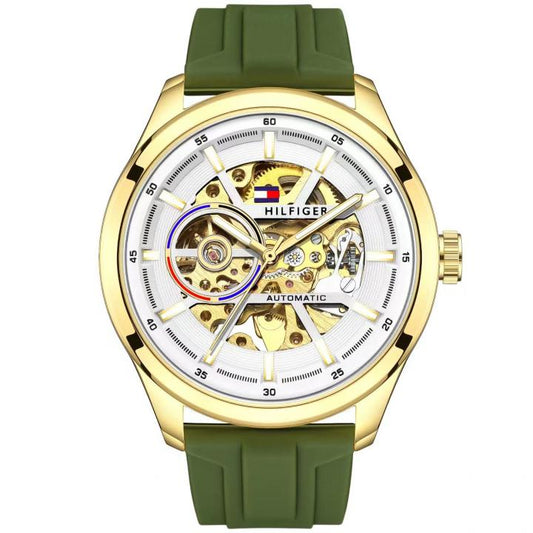 Tommmy Hilfige_r Automatic Silicon Green-Gold-White