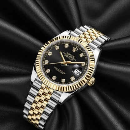 Oyster Perpetual Date Just Diamond 2Ton Gold Black
