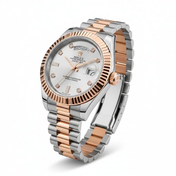 Rolee_x Oyster Perpetual Day Date Diamond 2Ton-Copper-White