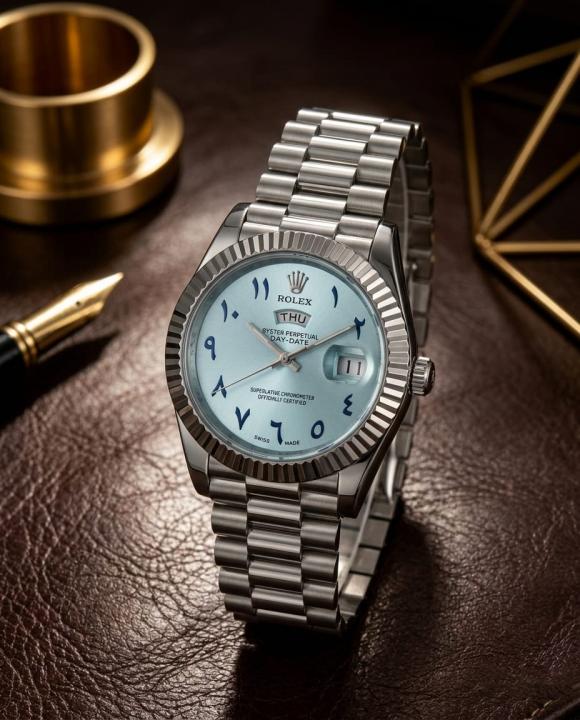 Role_x Oyster Perpetual Day Date Arabic Silver-Sky Blue