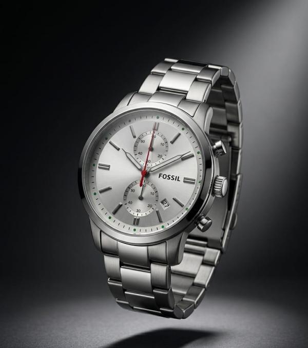 Fossi_l Minimalist Chronograph Silver-White
