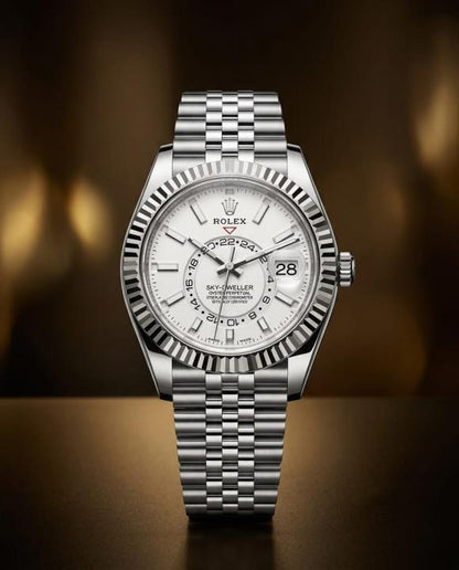 Role_x Oyster Perpetual Sky Dweller Silver-White