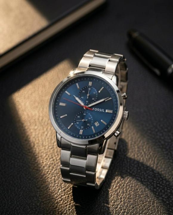 Fossi_l Minimalist Chronograph Silver-Blue