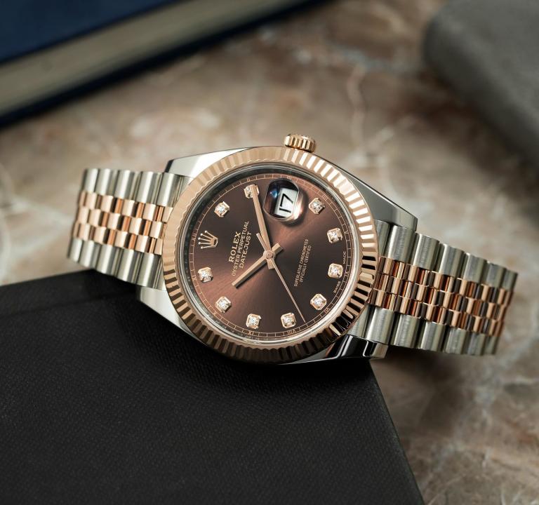 Role_x Oyster Perpetual Date Just 2Ton-Copper-Brown Diamond