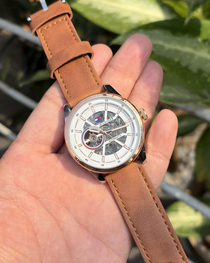 Tommy Hilfige_r Automatic Leather LightBrown-Copper-White