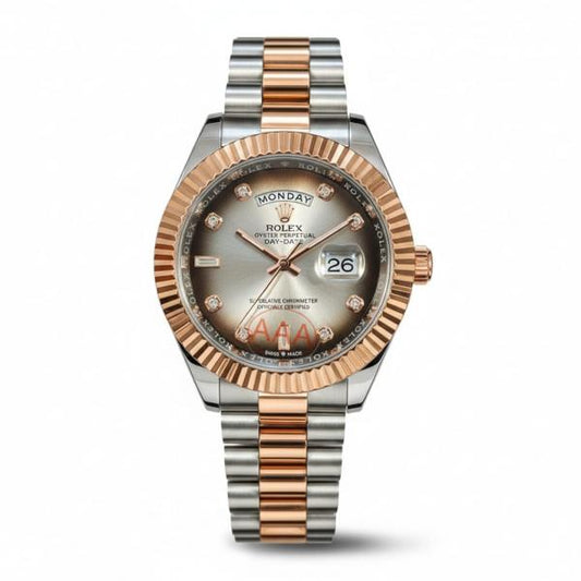 Role_x Oyster Perpetual Day Date Diamond 2Ton-Copper-Grey
