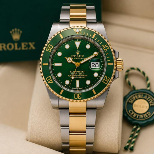 Role_x Oyster Perpetual Submarine 2Ton-Gold-Green