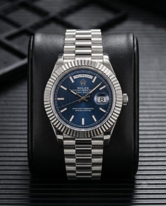 Rolee_x Oyster Perpetual Day Date Silver-Blue