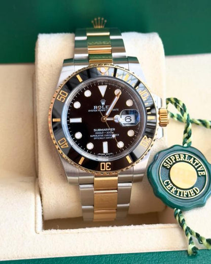 Rolee_x Oyster Perpetual Submarine 2Ton-Gold-Black