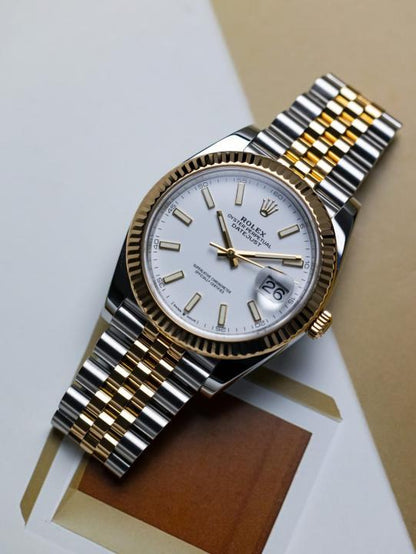 Rolee_x Oyster Perpetual Date Just 2Ton-Gold-White