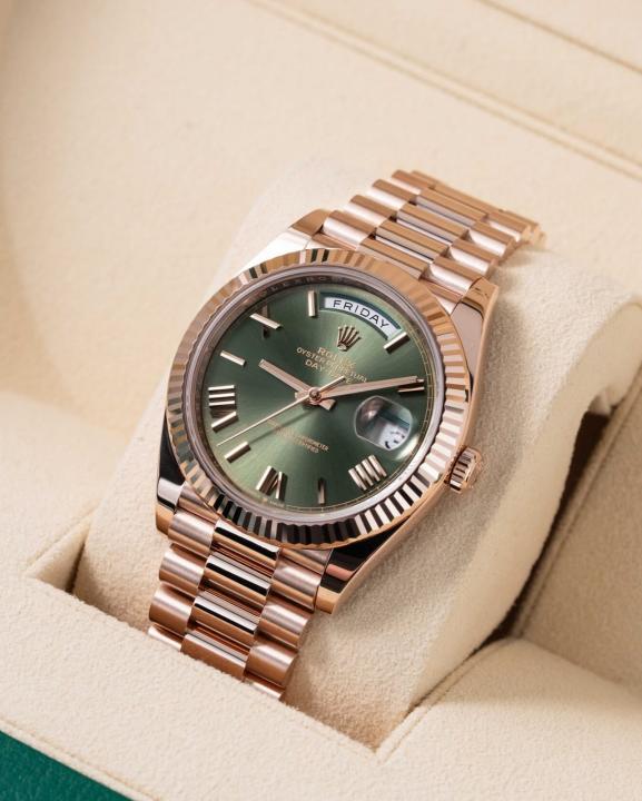 Rolee_x Oyster Perpetual Day Date 40 Battery Copper Green