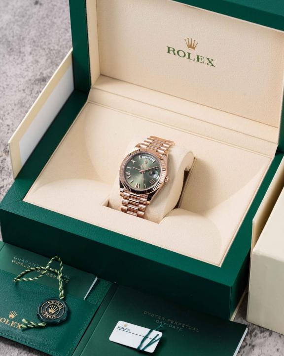 Rolee_x Oyster Perpetual Day Date 40 Battery Copper Green