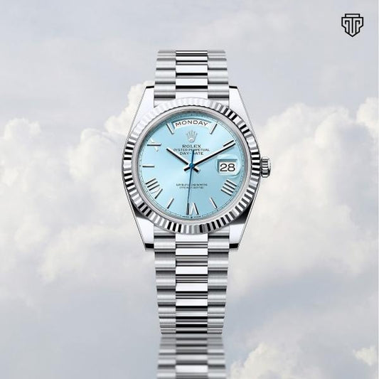Role_x Oyster Perpetual Day Date 40 Battery Silver-SkyBlue