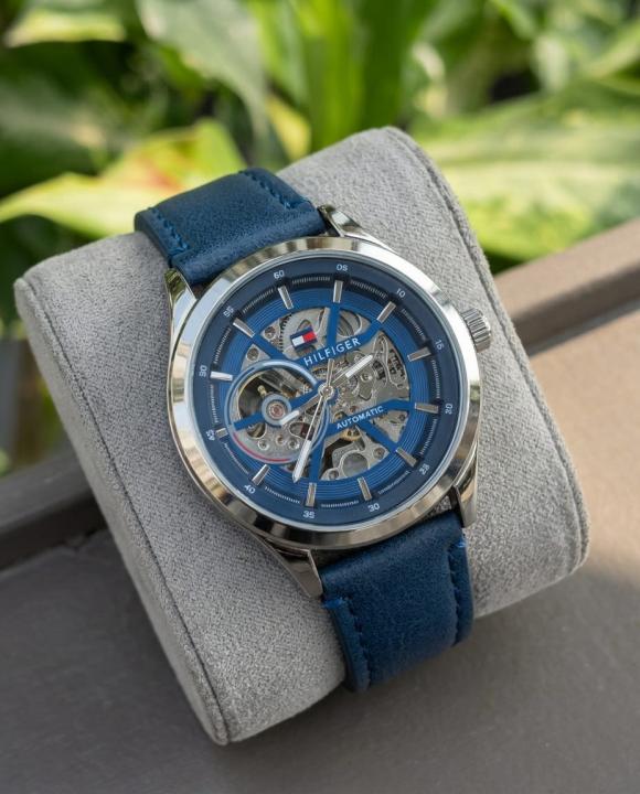 Tommy_hilfiger Automatic Leather Blue-Silver-Blue