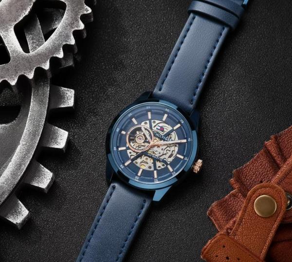 Tommy Hilfige_r Automatic Leather Black-Silver-Black