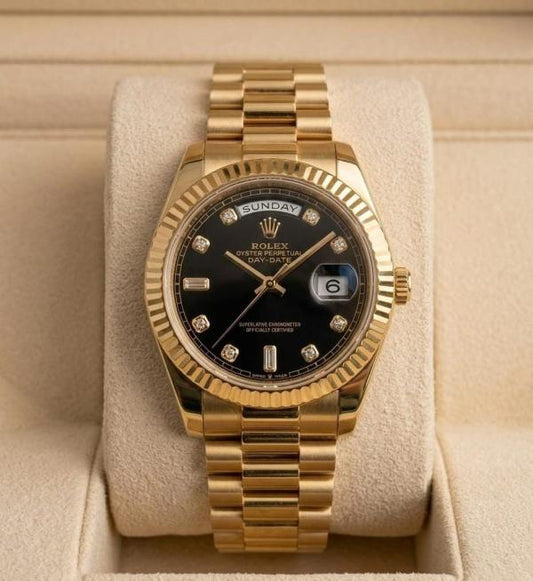 Role_x Oyster Perpetual Day Date Diamond Gold-Black 40 Battery