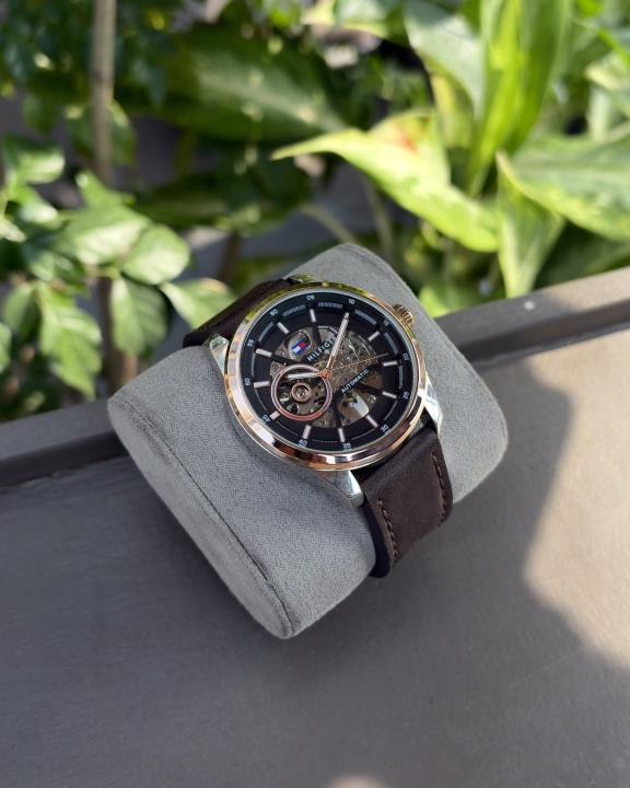 Tommy Hilfige_r Automatic Leather DarkBrown-Copper-Black