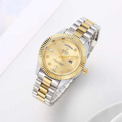 Role_x Oyster Perpetual Day Date Diamond 2Ton-Gold-Gold 40 Battery