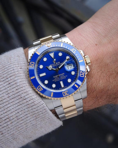 Rolee_x Oyster Perpetual Submarine 2Ton-Gold-Blue