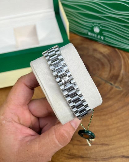 Role_x Oyster Perpetual Day Date Diamond 40 Battery Silver-Brown