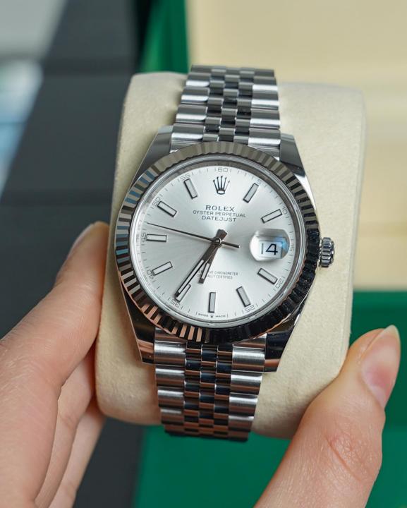 Rolee_x Oyster Perpetual Date Just Silver-White