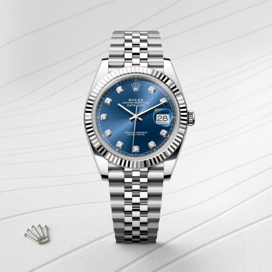 Role_x Oyster Perpetual Date Just Diamond Silver-Blue-Diamond