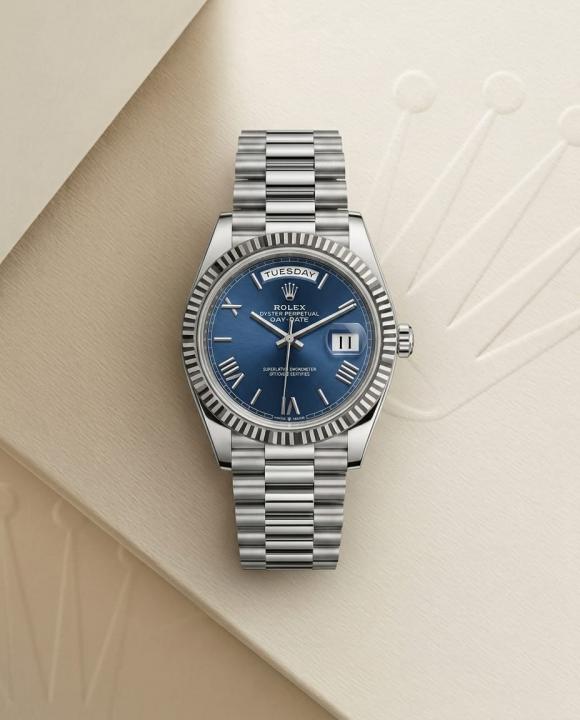 Role_x Oyster Perpetual Day Date 40 Battery Silver-Blue